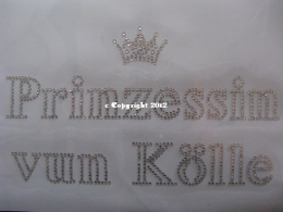 Hotfix Bügelbild Strass Prinzessin vun Kölle 120112-1