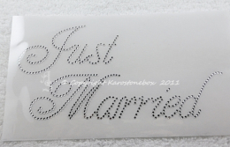 Hotfix Bügelbild Strass Hochzeit Heirat Just Married 111016