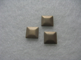 100 Hotfix Bügelnieten Metall Nailheads Quadrat Braun matt 7x7 mm