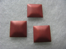 100 Hotfix Bügelnieten Metall Nailheads Quadrat Orange matt 7x7 mm