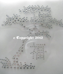 Hotfix Strass Applikation Bonsai Baum 120129