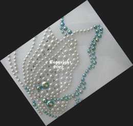 Hotfix Bügelbild Strass Schmetterling Pearl u. Blau