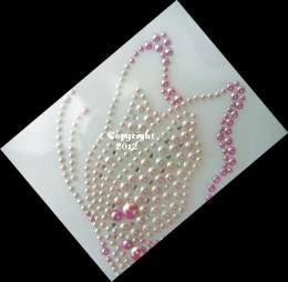 Hotfix Bügelbild Strass Schmetterling Pearl u. Pink