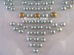 Hotfix Bügelbild französische Lilie Silber-Gold Glitter120123