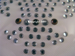 Hotfix Bügelbild Französische Lilie Strass Crystal/Goldtopaz 120