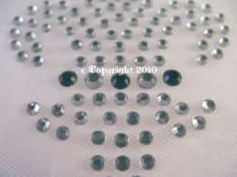 Hotfix Bügelbild Französische Lilie Strass Crystal/Schwarz 120123