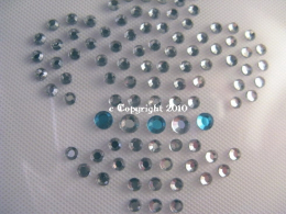 Hotfix Bügelbild Fleur de Lise Strass Crystal/Aquamarin 120123