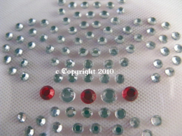 Hotfix Bügelbild französische Lilie Strass Crystal/Rot 120123