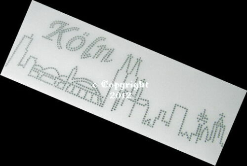 Hotfix Strass Bügelbild – Strass Motiv Skyline Köln groß Crystal, perfekt für Karneval oder kreative Designs, 120212