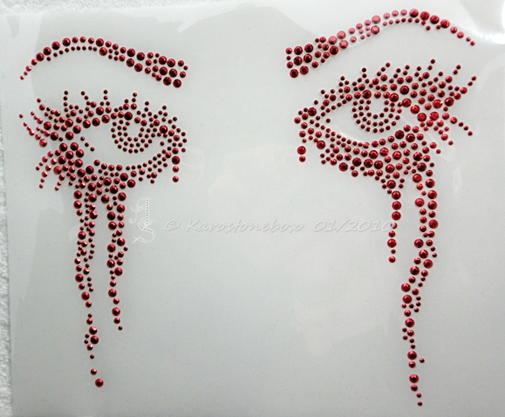 Hotfix Bügelbild Applikation Augen mit Tusche Studs 110127 ca. 20 x 18 cm