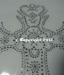 Bügelbild Strass aufwändiges Kreuz Crystal 120223