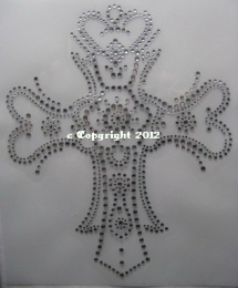 Bügelbild Strass aufwändiges Kreuz Crystal 120223