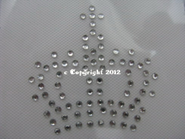 Strass Bügelbild Krone Krönchen Schabracke 120304