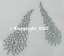 Strass Bügelbild 2 süße Strass Federn Feder 120213