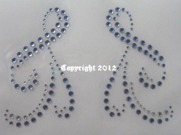 Bügelbild Strass 2 Ornamente 120319-02 zum aufbügeln L. Saphire Farbw.