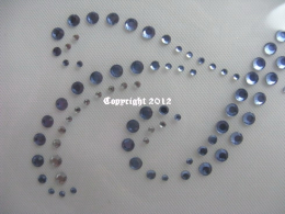 Bügelbild Strass 2 Ornamente 120319-02 zum aufbügeln L. Saphire Farbw.