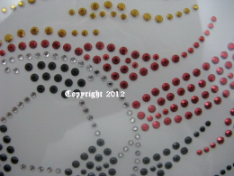 Strass Bügelbild - Fußball Flammen mit Metallstuds EM / WM