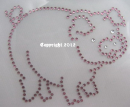Bügelbild Strass Glück Schwein Schweinchen 120216