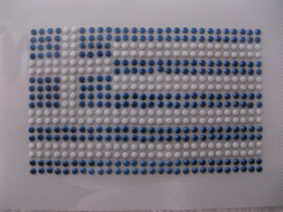 Hotfix Bügelbild Strass Fußball Fahne EM 2012 Griechenland klein Sport