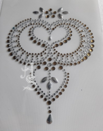 Hotfix Bügelbild wunderschönes Strass Ornament m. Light Saphire 120607