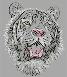 Hotfix-Strass-Bügelbild-Motiv-Applikation-Strassbild-Toller-Tiger- Tigerkopf-Black Dia. 130422