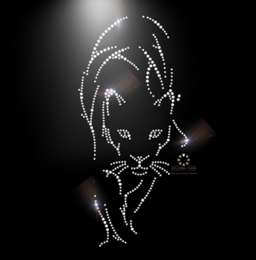 Edle Raubkatze - Hotfix Strass Bügelbild Puma, Katze, 111203
