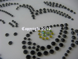 Hotfix Strass Bügelbild Tolle Tiger Augen 120704 Schwarz