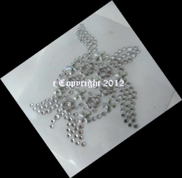 Hotfix Strass Bügelbild Wasserschildkröte Crystal-Silber 120722