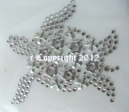 Hotfix Strass Bügelbild Wasserschildkröte Crystal-Silber 120722