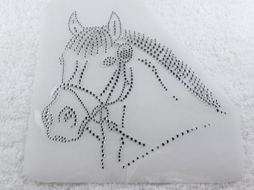 Pferde Bügelmotiv Strass hübscher Pferdekopf Reiten Crystal