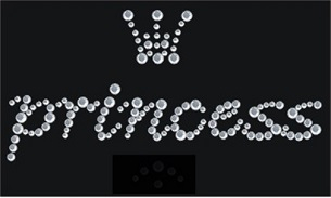 Strass Bügelbild Princess – Schriftzug mit Krönchen Crystal
