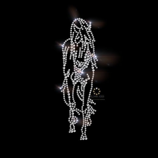 Hotfix Strass Bügelbild Pferd Araber klein Crystal 110907 Applikation Strassmotiv