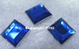 Aufnähsteine Quadrat ca. 12mm 15 Stück Cobalt Roayal AAA Qualität