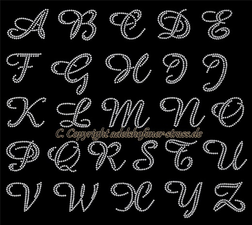 Buchstabe A 120503 Initialen Nr. 2 Strass Bügelbild Crystal