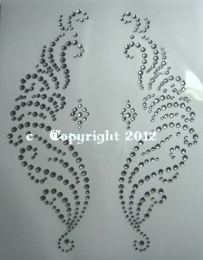 Hotfix Bügelbild Strass 2 Ornamente Ranken 121018