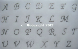 Strass Applikationen Alphabeth komplett A-Z Strass Buchstaben 121205