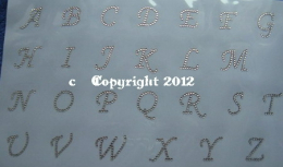 Strass Applikationen Alphabeth komplett A-Z Strass Buchstaben 121205