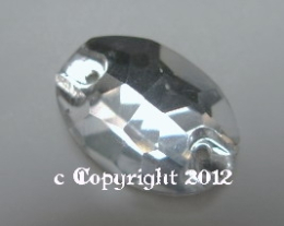 Oval 16x11mm Crystal Glas aufnähen