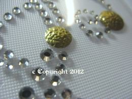 Hotfix Strass Bügelbild Kette Ausschnitt Crystal-Gold 121104