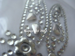 Hotfix Bügelbild Strass Libelle Crystal m. Silber Formen 110904