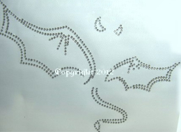 Strass Bügelbild Teufel Flügel Hörner 110701