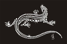 Hotfix Strass Bügelbild Motiv Lizard ECHSE Salamander Applikation CRYSTAL 120306