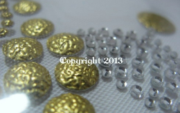 Bügelbild Strass Hund Pudel Crystal/Gold 130131