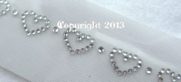 Strass Bügelbild Herz - Kette Borte crystal 130119