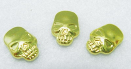 10 Hotfix Bügelnieten Nieten Totenkopf Gold