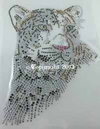 Strass Bügelbild Applikation edler Leopard 110811