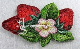 1A qualtiät`s Patch Applikation Aufbügler Erdbeeren 15418