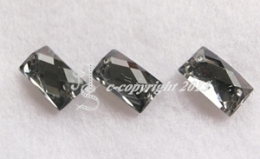 15 Strass zum aufnähen  Rechteck ca. 14 x 9 mm Black Diamond
