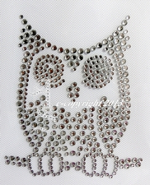 Strass Bügelbild Applikation Kleine Eule Kauz Crystal 130609