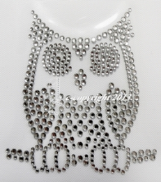 Strass Bügelbild Applikation Kleine Eule Kauz Crystal 130609